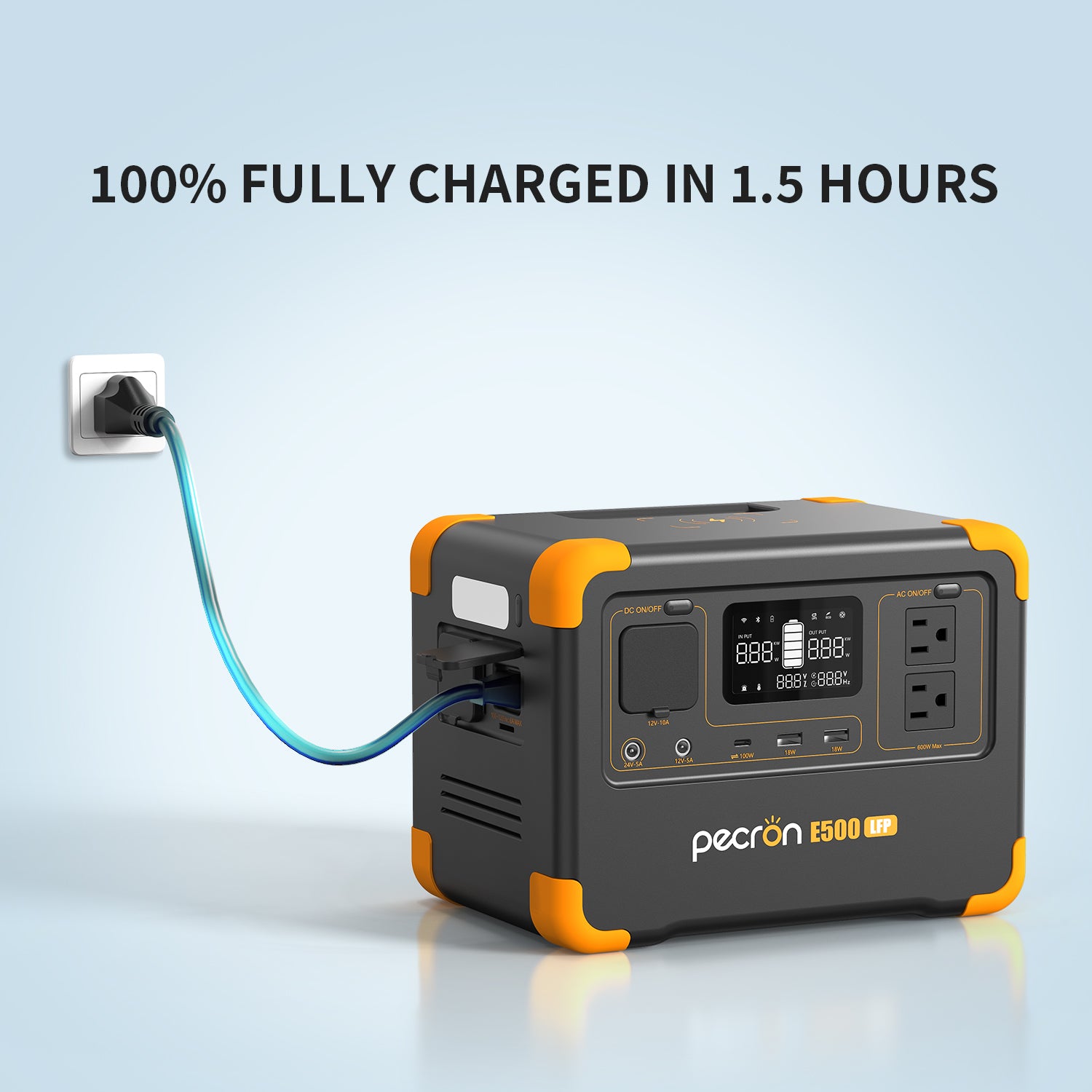 Pecron E500LFP Portable Power Station 600W / 576Wh
