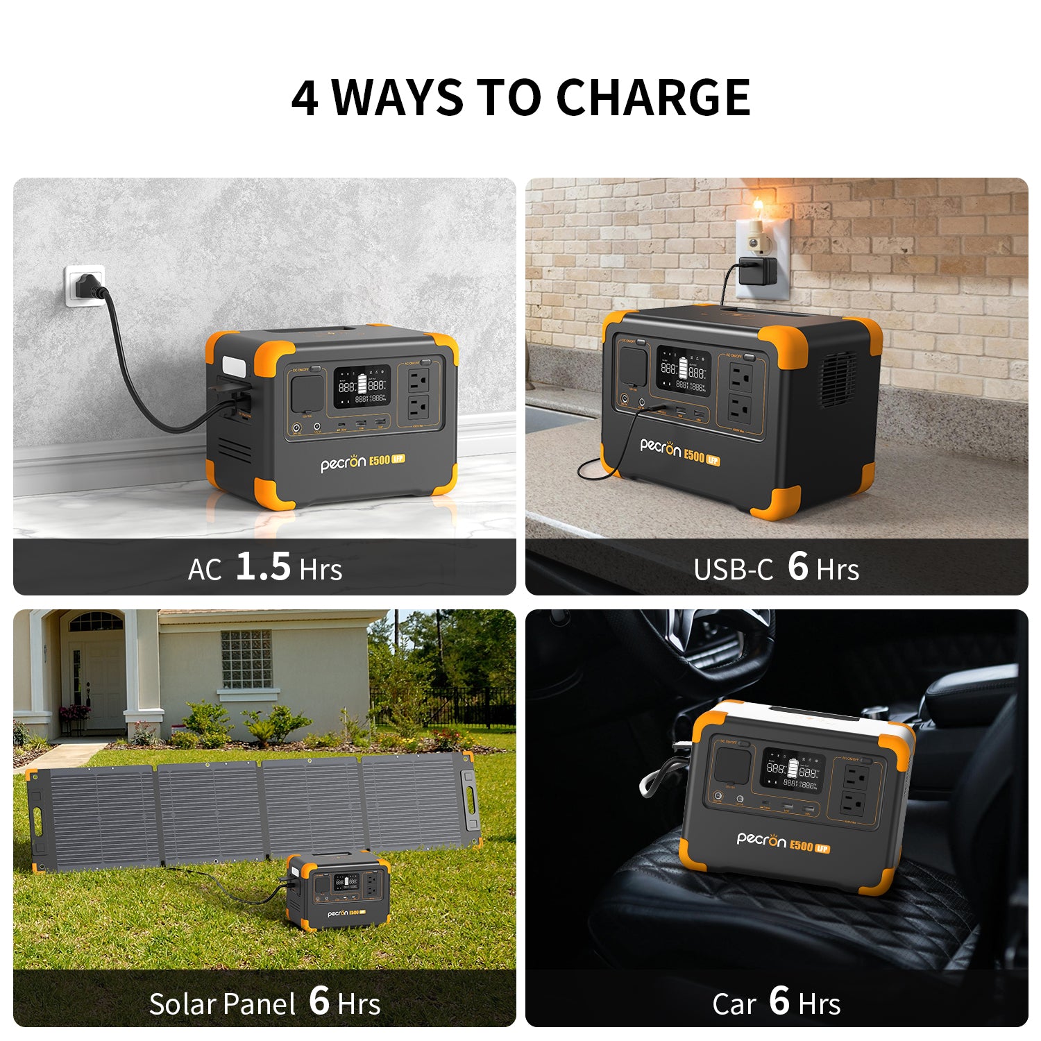 Pecron E500LFP Portable Power Station 600W / 576Wh