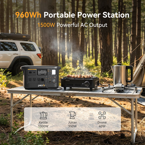 Pecron F1000LFP Portable Power Station 1500W 960Wh Lifepo4 Battery 220V 60Hz
